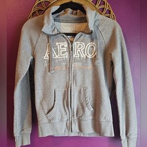 Aeropostale Gray Hoodie with AERO Graphic and Soft Material